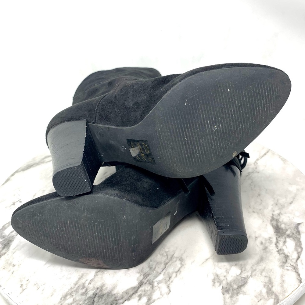 Steve Madden Tootles Fringe Stud Heeled Suede Booties 6 Western Moto Bohemian - Picture 8 of 15